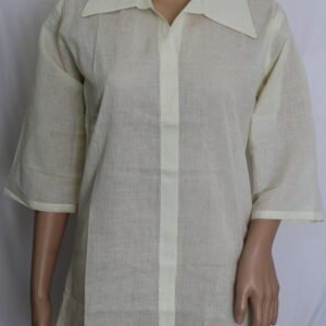 Khadi Co-Ord Set Tunic Jacket and Matching Pant with Cotton Shirt - Thumbnail Image 5
