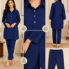 Navy Blue Cotton Co-ord Set - Thumbnail Image 5
