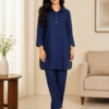 Navy Blue Cotton Co-ord Set - Thumbnail Image 1