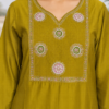 Women Muslin Kurta Pant Set with Dupatta | Beaded Embroidery Sequins Work - Thumbnail Image 3