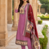 Vatican Cotton Pink Printed Salwar Suit with Matching Dupatta - Thumbnail Image 1