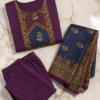 Vatican Cotton Printed Purple Navy Salwar Suit with Matching Dupatta - Thumbnail Image 5