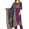 Vatican Cotton Printed Purple Navy Salwar Suit with Matching Dupatta - Thumbnail Image 4